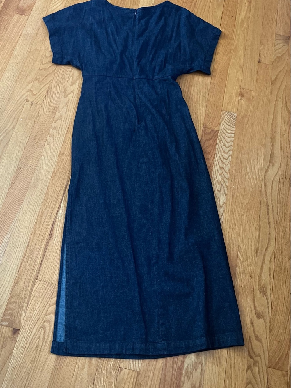 Zara Denim Gathered Waist Women's Midi Dress - Picture 4 of 4